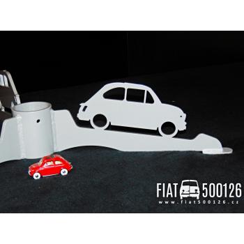 Stojánek na vánoční stromeček Fiat 500 - stříbrný